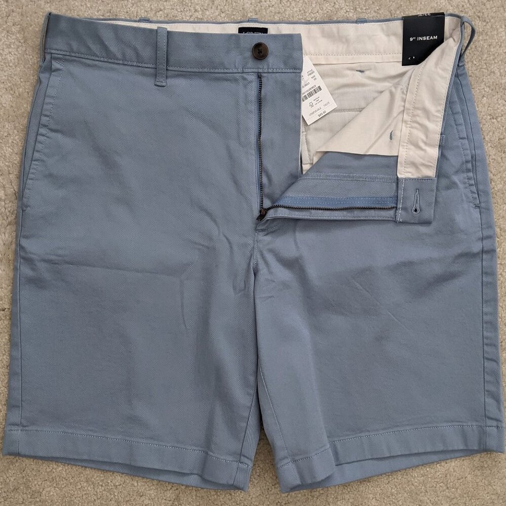 NWT J.Crew Factory chino shorts light blue 33 - Picture 2 of 4